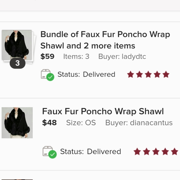 Faux Fur Poncho Wrap Shawl - Picture 5 of 5
